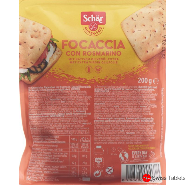Schär Focaccia mit Rosmarin Glutenfrei 200g buy online