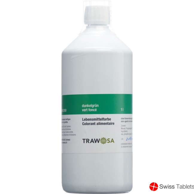 Trawosa Lebensmittelfarbstoff Dunkelgrün Flasche 1L buy online