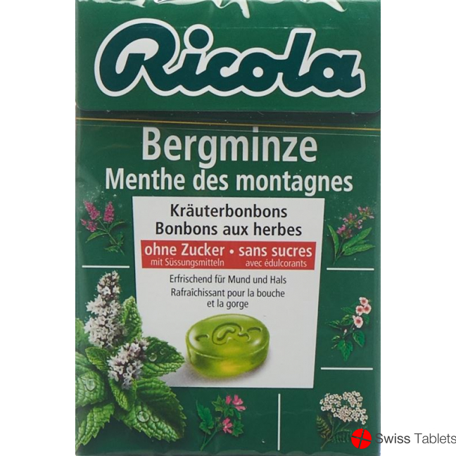 Ricola Bergminze Kräuterbonbons ohne Zucker Box 50g buy online