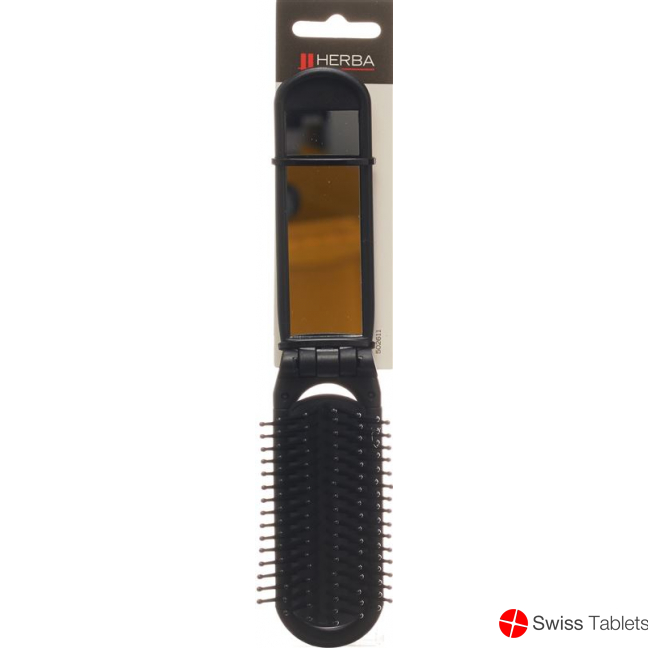 Herba folding brush with mirror black buy online