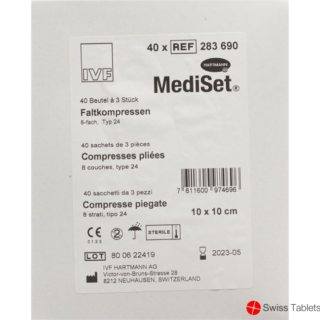 MediSet Faltkompressen Typ 24 8-fach 10x10cm 3 Stück buy online