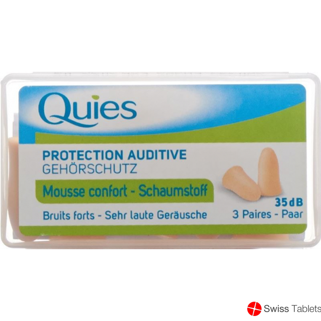 Quies Laermgehoerschutzkugeln Schaumstoff Haut 6 Stück buy online
