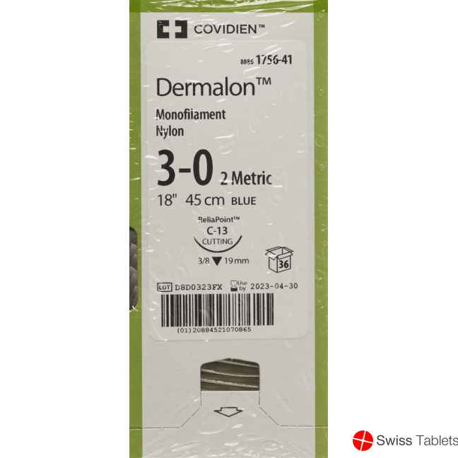 Dermalon 45cm Blau 3-0 C-13 36 Stück buy online