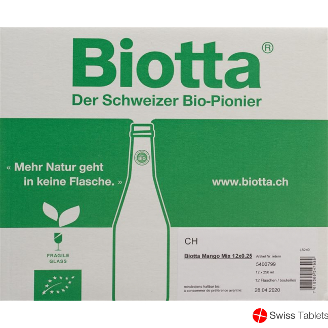 Biotta Mango Mix Organic 12 bottles 250 ml buy online