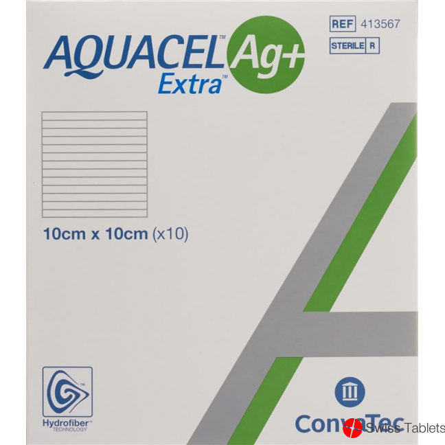 AQUACEL Ag + Extra compress 10x10cm 10 pcs