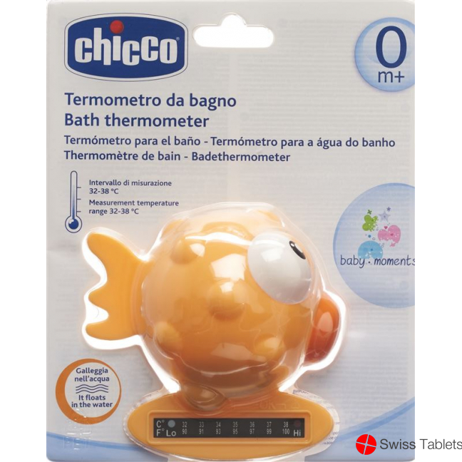 Chicco Bath Thermometer Globe Fish Orange 0m +