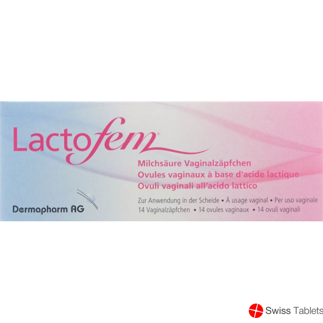 Lactofem lactic acid vaginal suppositories 14 pieces