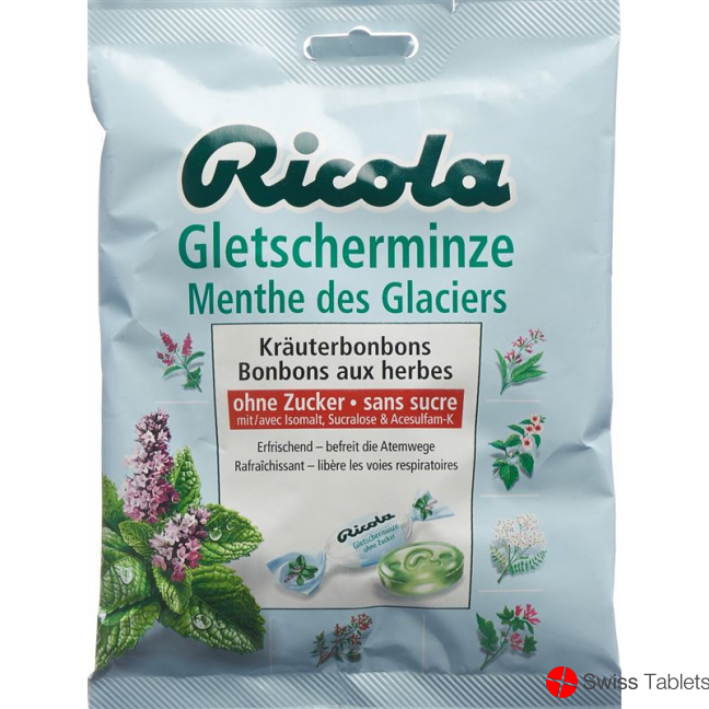 Ricola glacier mint candy without sugar bag 125 g