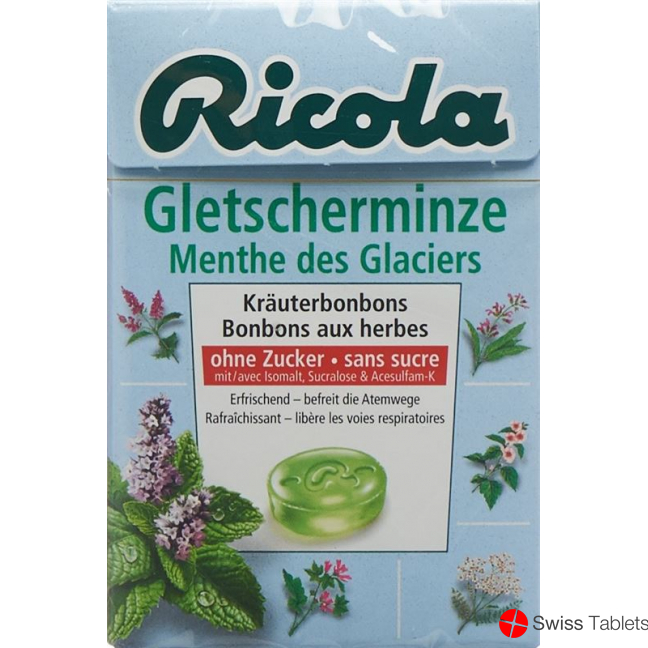 Ricola glacier mint candy without sugar Box 50 g