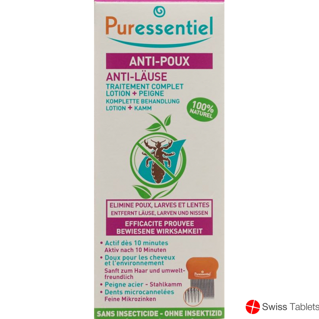 Puressentiel 100 ml anti-lice lotion with comb