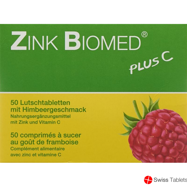 Biomed zinc plus C Lutschtabl raspberry 50 pcs