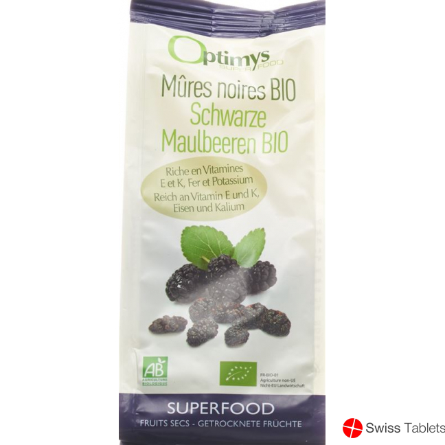 Optimys black mulberries Bio 180 g