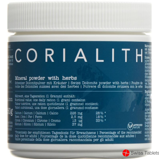 Corialith Swiss dolomite powder with herb Ds 250 g