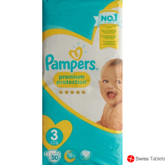 Pampers Premium Protection Gr3 6-10kg Midi Sparpackung 50 pcs