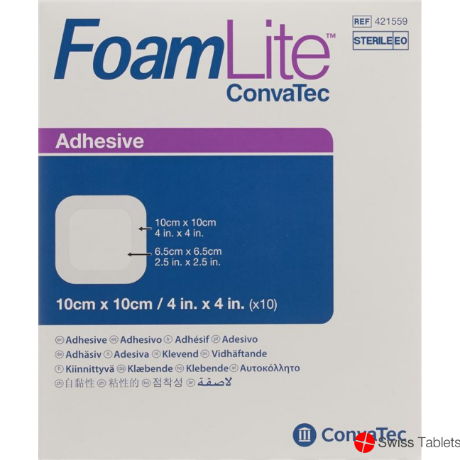 Foam Lite Convatec Silikon-Schaum 10x10cm 10 Stück buy online