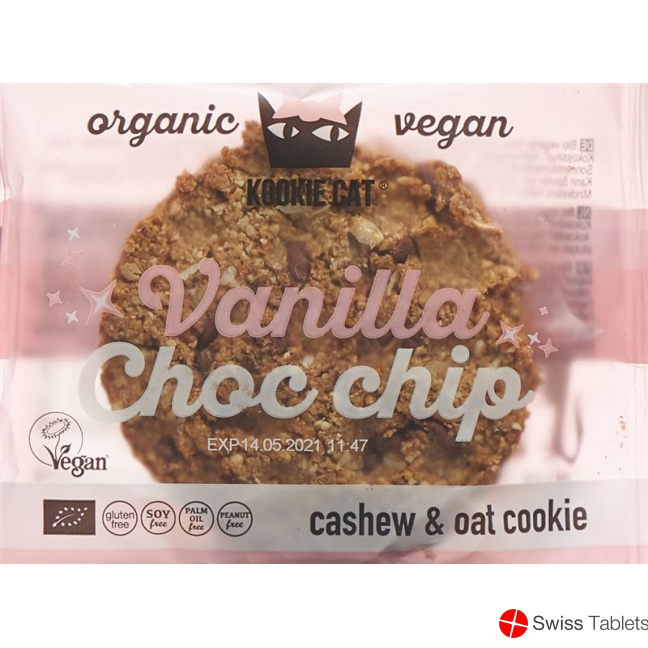 Kookie Cat Vanilla Choc Chip Cookie 50g buy online