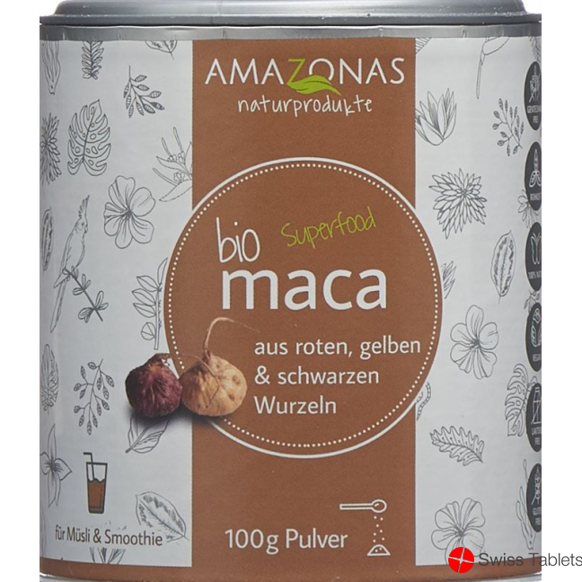 Maca Bio Pulver 100% Pur Dose 100g buy online