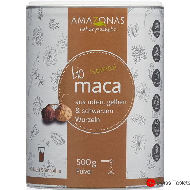 Maca Bio Pulver 100% Pur Dose 500g buy online
