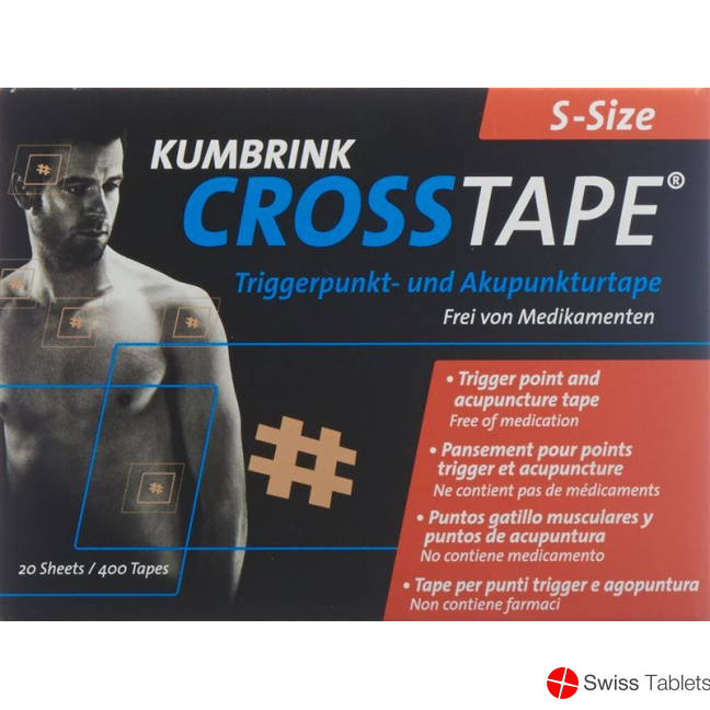 Crosstape Schmerz- Akupunkturtape S 400 Stück buy online