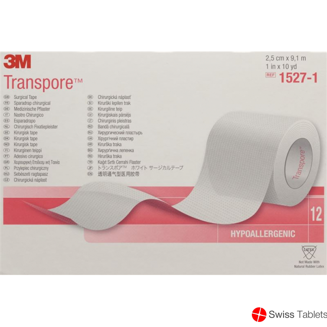 3M Transpore Rollenpfl 25mmx9.14m Trans (n) 12 Stück buy online