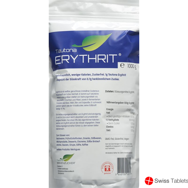 Tautona Erythrit Verschlussbeutel 1kg buy online