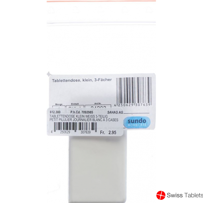 Sahag Tablettendose 6.5x3.5cm Weiss 3-teilig buy online
