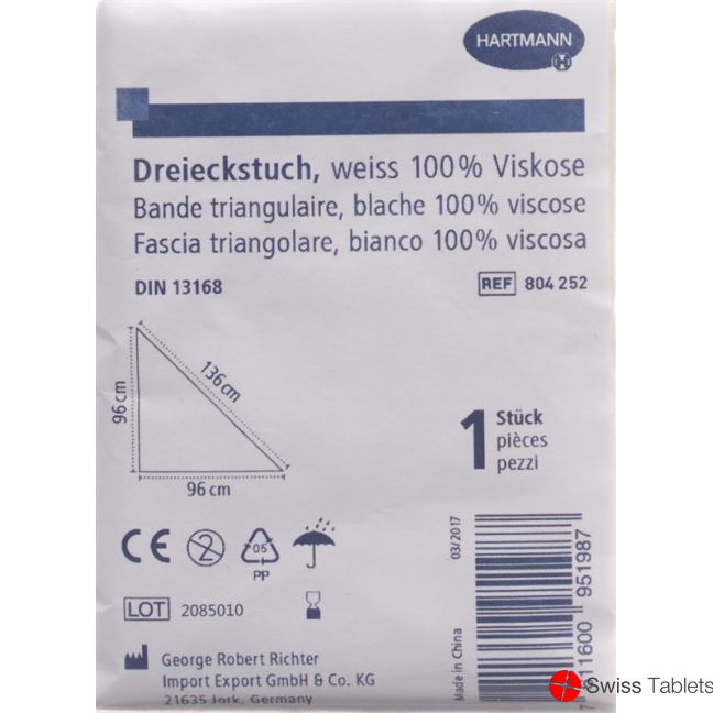 Hartmann triangular cloth white buy online