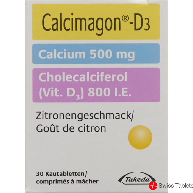 Calcimagon D3 500/800 Zitrone (o Aspar) Dose 30 Stück buy online