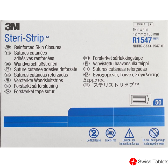 3M Steri Strip 12x100mm Weiss Verstärkt 6x 50 Stück buy online
