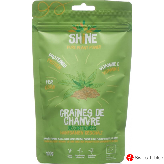 Shine Hanfsamen Geschält Bio Beutel 100g buy online