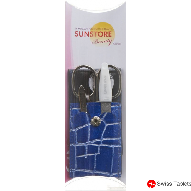 Sunstore Beauty Manikuer Set 3-teilig Lederetui Blau buy online