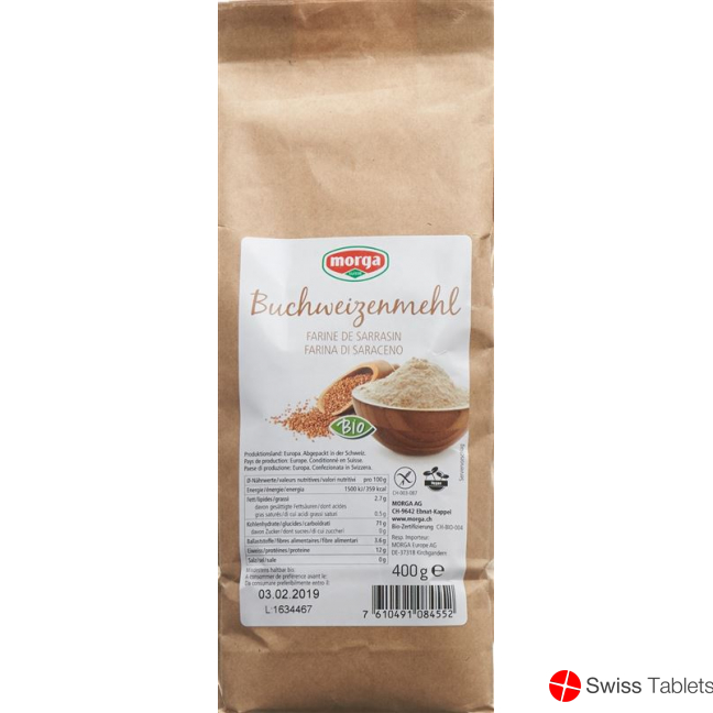 Morga Buchweizenmehl Bio Glutenfrei 400g buy online