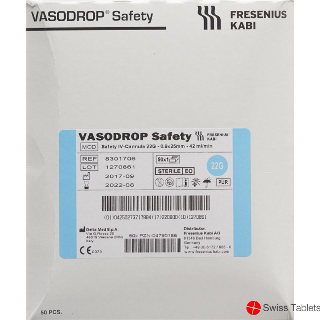 Vasodrop Safety 22g 25mm/s 50 Stück buy online Vasodrop Safety 22g 25mm/s 50 Stück buy online