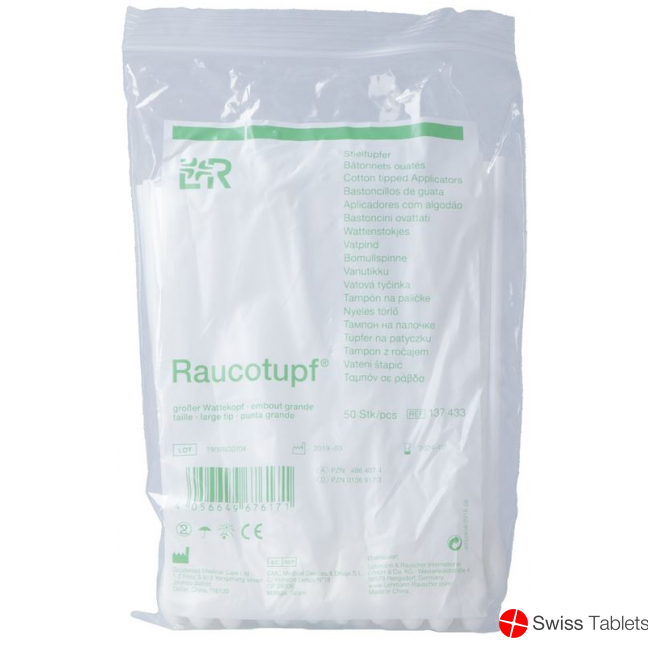 Raucotupf Wattestaebch 15cm Gr Kopf Beutel 50 Stück buy online