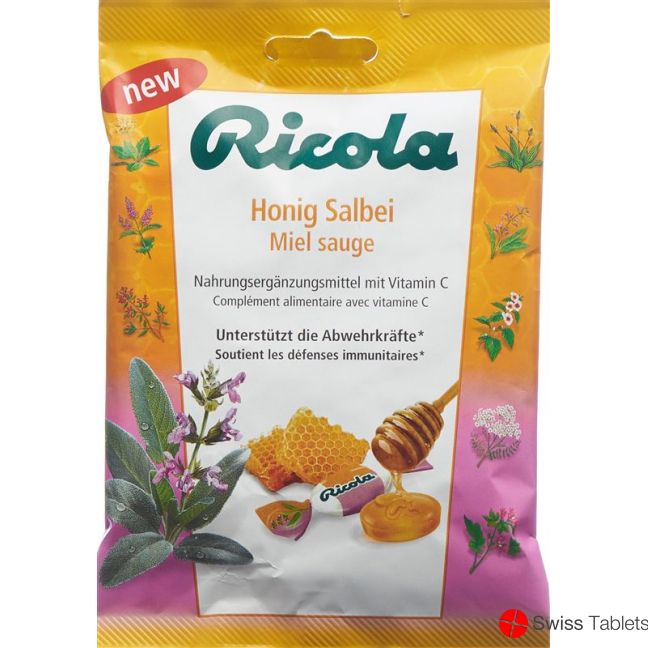 Ricola Honig Salbei mit Zucker Beutel 75g buy online