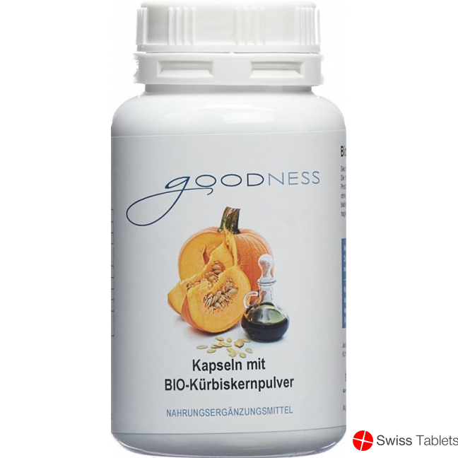 Goodness Bio-Kürbiskernpulver Kapseln 600mg 150 Stück buy online