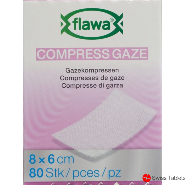 Flawa Gazekompressen Geschnitten 6x8cm 80 Stück buy online