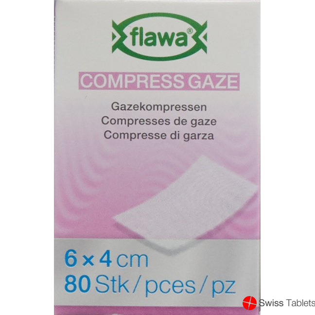 Flawa Gazekompressen Geschnitten 4x6cm 80 Stück buy online