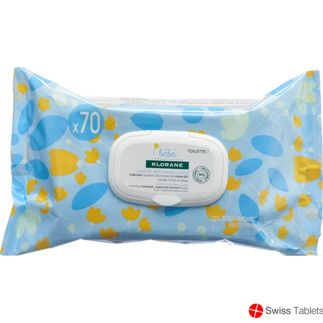 Klorane Bebe degradable cleaning cloths 70 pieces buy online