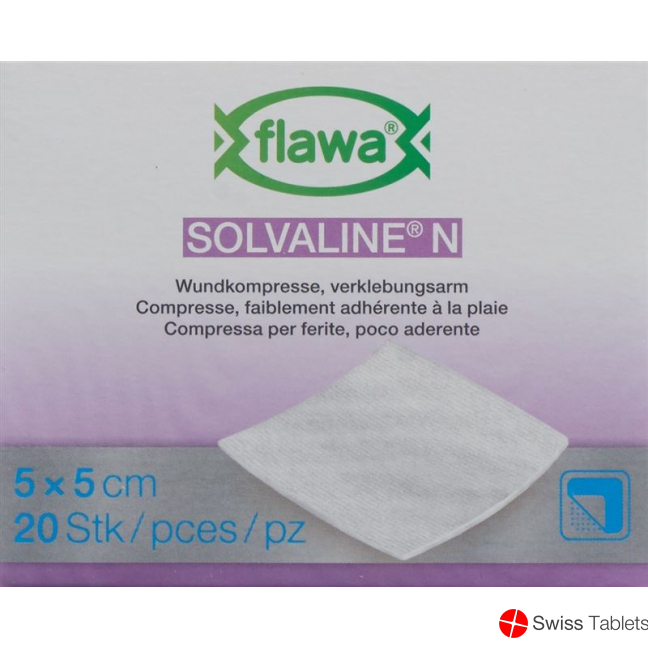 Flawa Solvaline N Kompressen Steril 5x5cm 20 Stück buy online