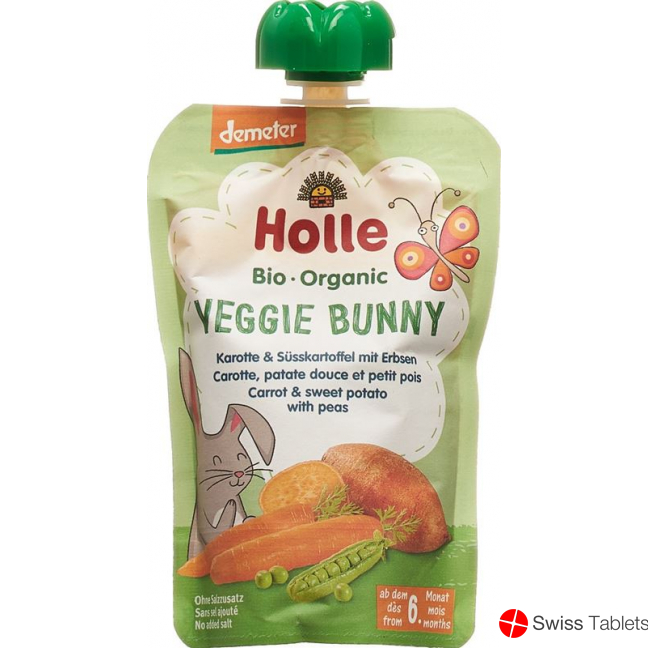 Holle Veggie Bunny Pouchy Carrot Sweet Potato Peas 100g buy online