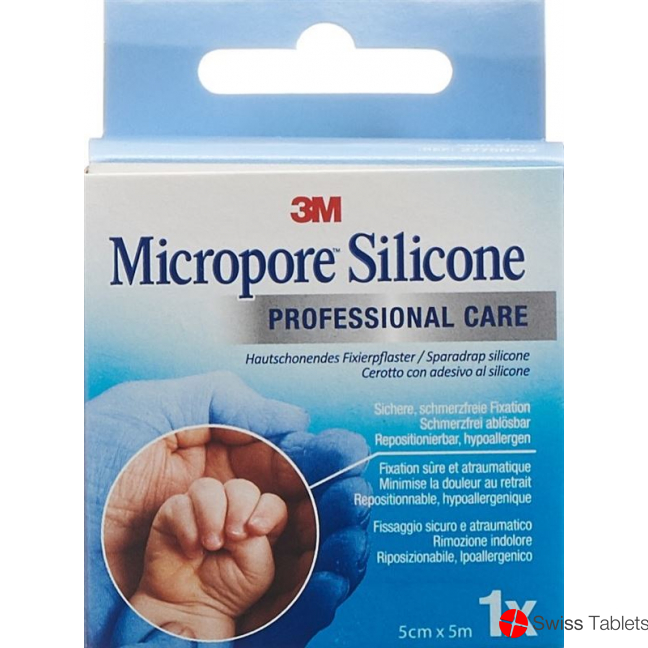 3M Micropore Silicone Adhesive Plaster 5cmx5m buy online