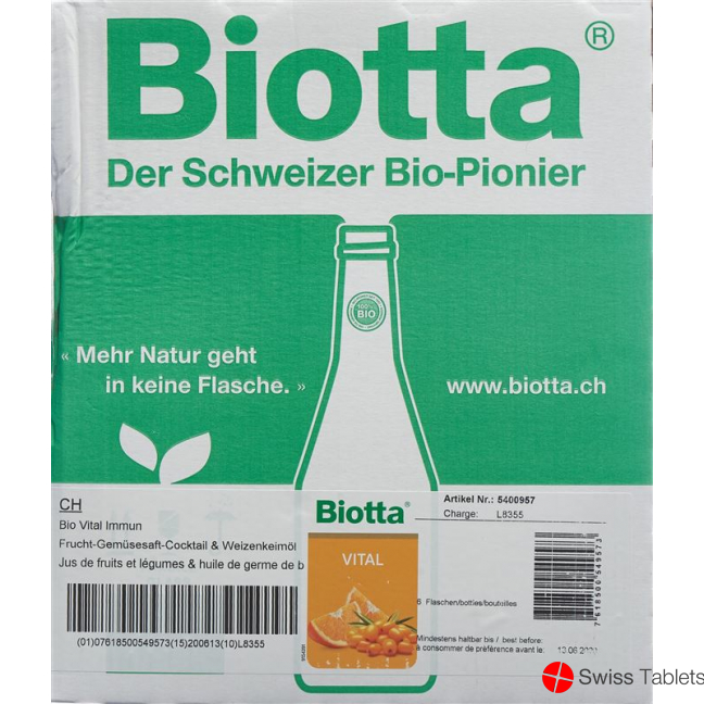 Biotta Vital Immun 6 bottle 5dl buy online