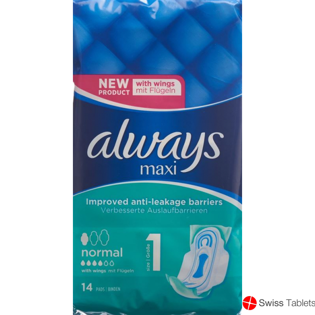 Always Maxi Normal with wings 14 pieces buy online