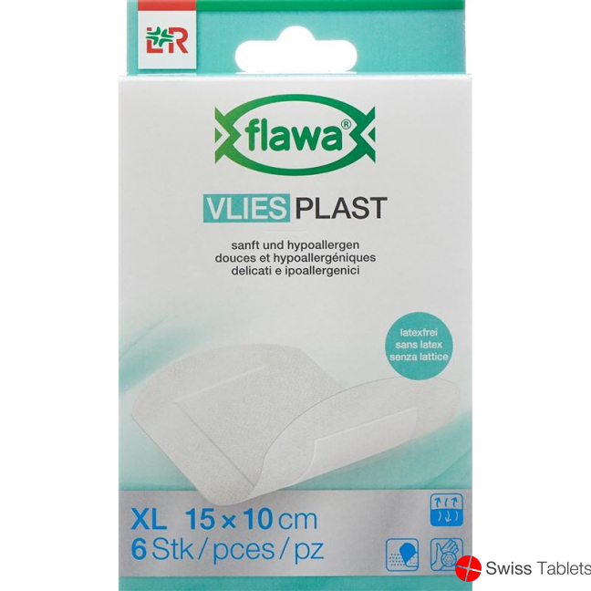 Flawa Vlies Plast Plaster strips 10x15cm 6 pieces buy online