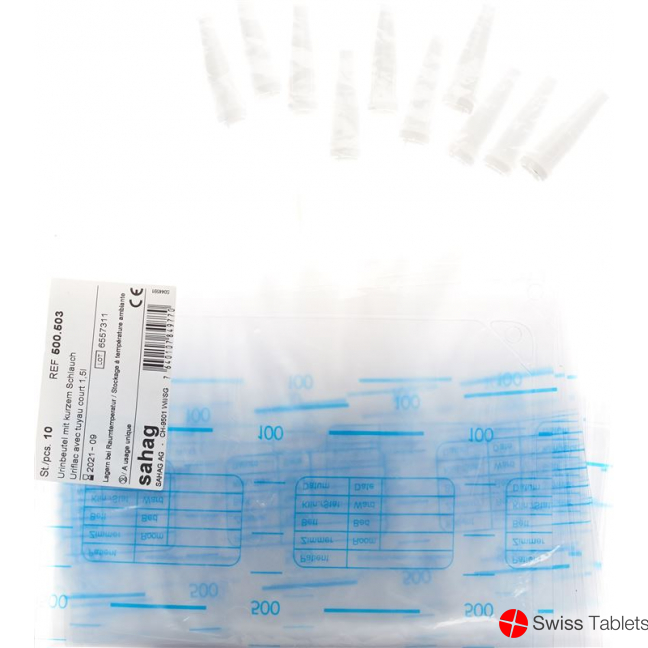 Sahag Urinbeutel 1.5L 12cm ohne Ablauf 10 Stück buy online