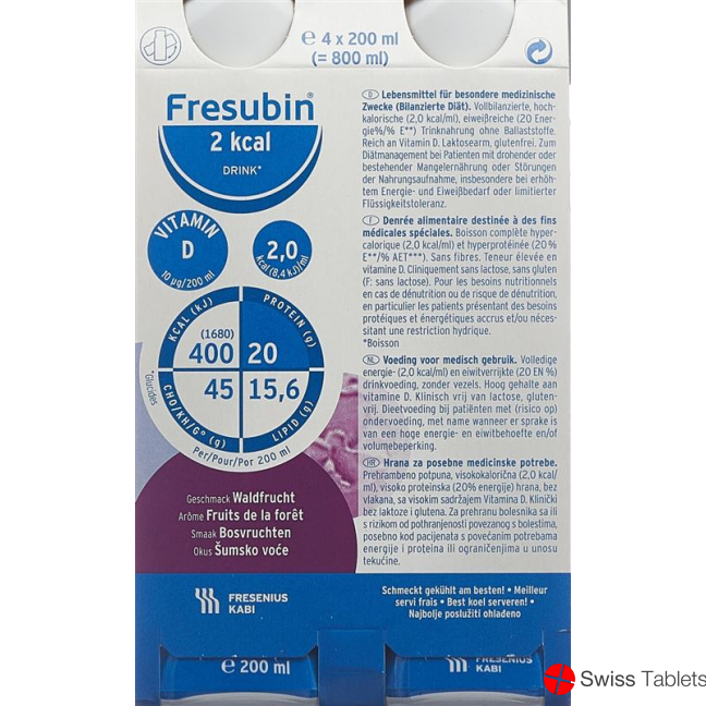 Fresubin (pi) 2 Kcal Drink Waldfrucht 4 Flasche 200ml buy online