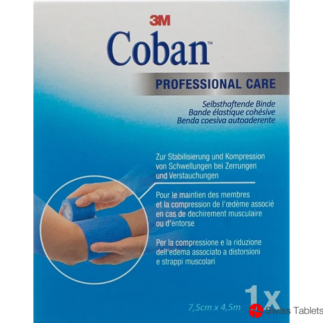 3M Coban Elastic Bandage Self Adhesive 7.5cmx4.5m Blue buy online