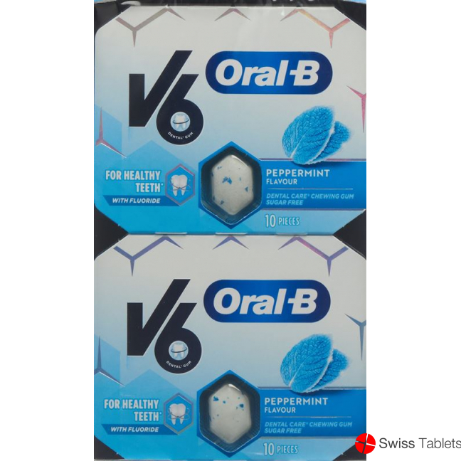 V6 Oralb Kaugummi Peppermint 12 Blister 10 Stück buy online