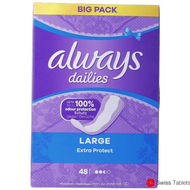 Always Panty Liner Extra Protection Large Bigpack 48 pieces buy online